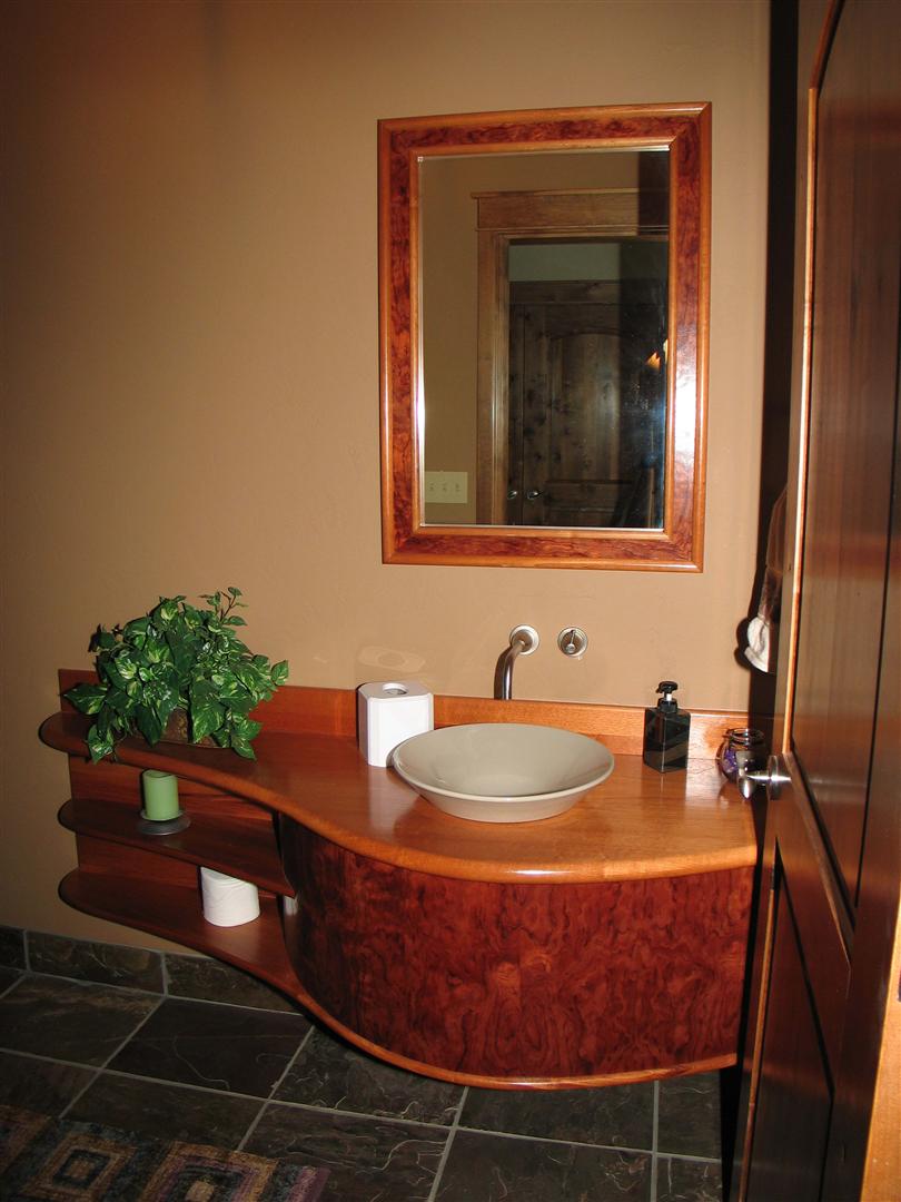 Curved Powder Room Counter