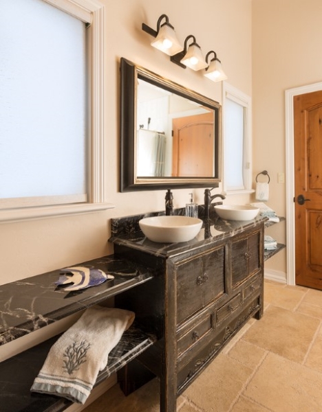 Antique Cabinet repurposed into a 2 Sink Llav Cabinet