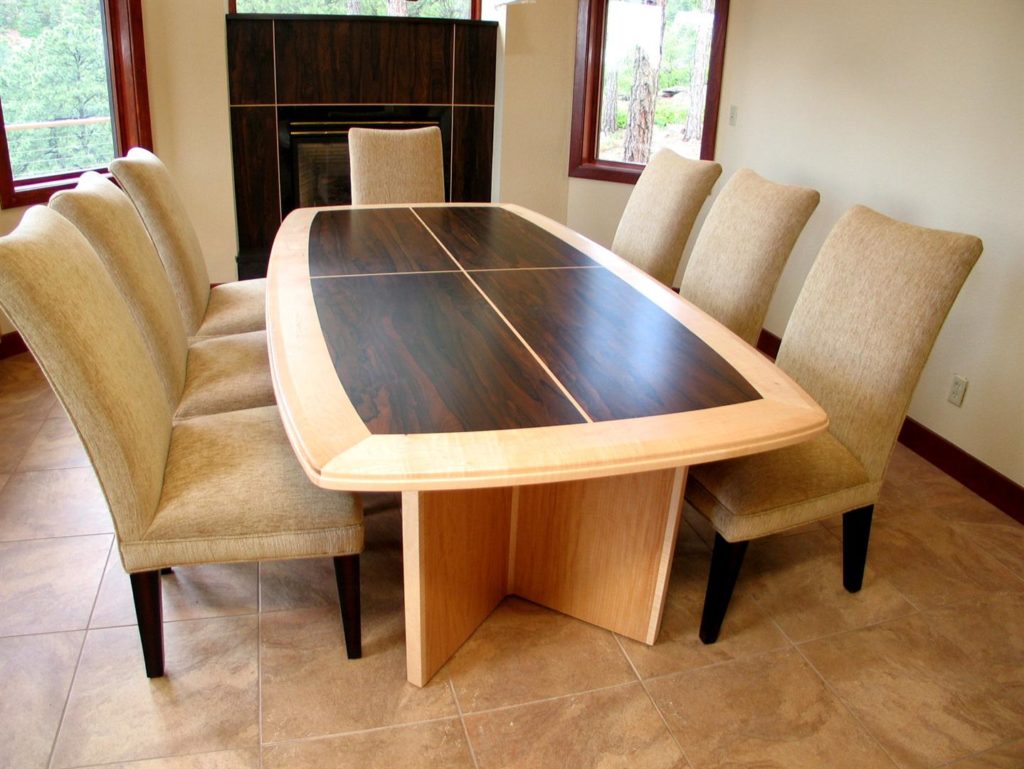 Custom Built Dining Table - Bocote and Maple