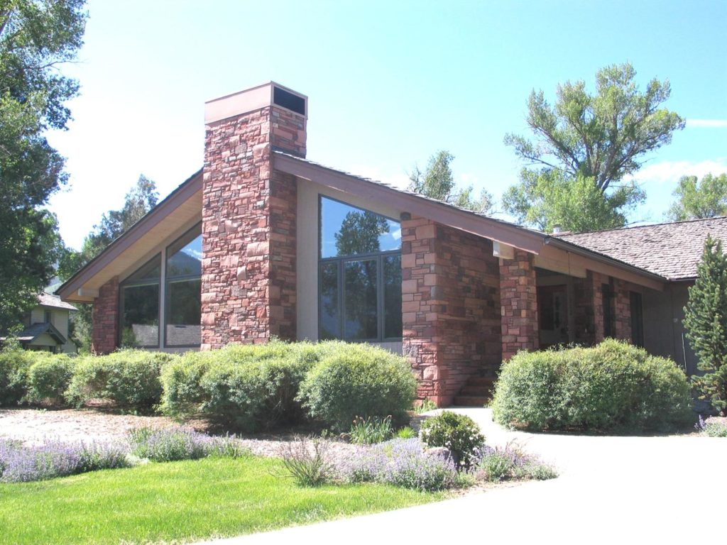 Stone exterior on Mountain Contemporary